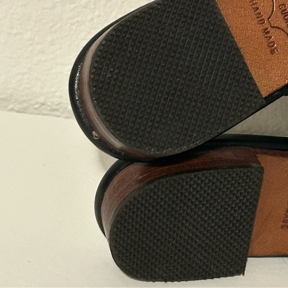 C.I.L black genuine cowhide leather handmade slip on mules slides size 7.5 EU 38 - Picture 9 of 9